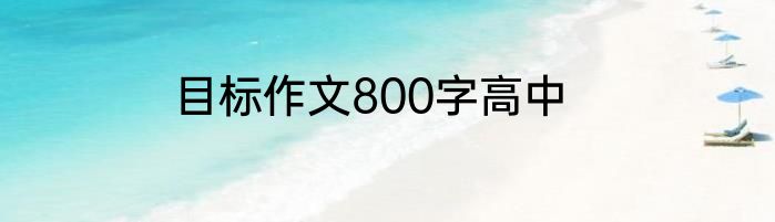 目标作文800字高中