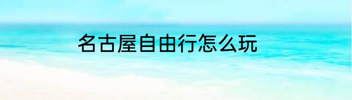 名古屋自由行怎么玩