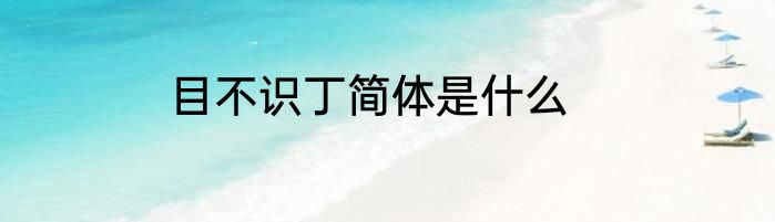 目不识丁简体是什么