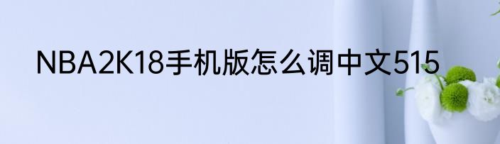 NBA2K18手机版怎么调中文515