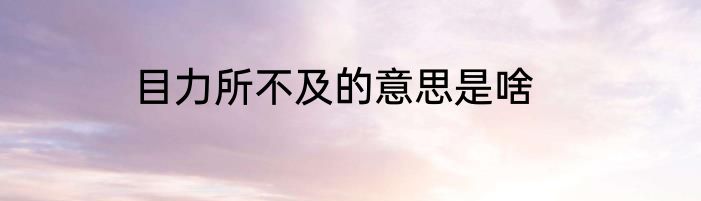 目力所不及的意思是啥