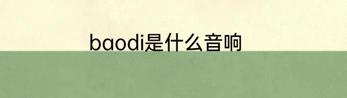 baodi是什么音响