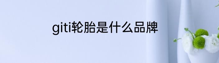 giti轮胎是什么品牌
