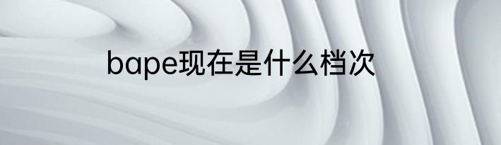 bape现在是什么档次
