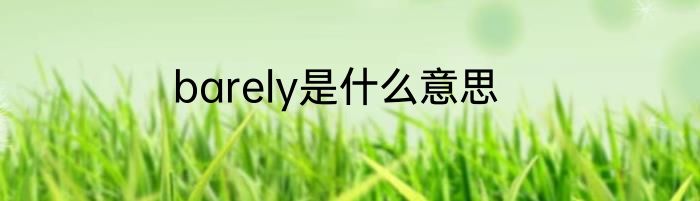 barely是什么意思