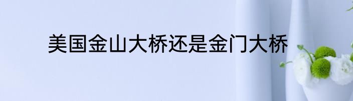 美国金山大桥还是金门大桥