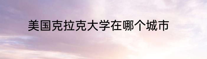 美国克拉克大学在哪个城市