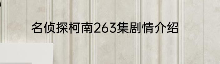 名侦探柯南263集剧情介绍