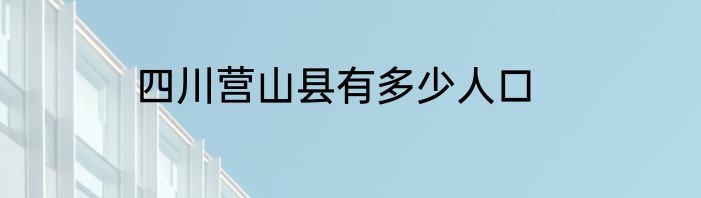 四川营山县有多少人口
