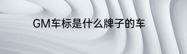 GM车标是什么牌子的车