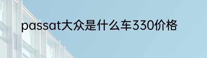 passat大众是什么车330价格
