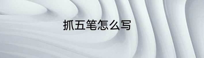抓五笔怎么写