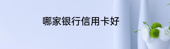 哪家银行信用卡好