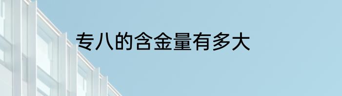 专八的含金量有多大