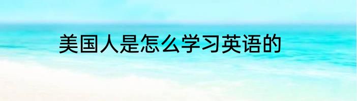 美国人是怎么学习英语的