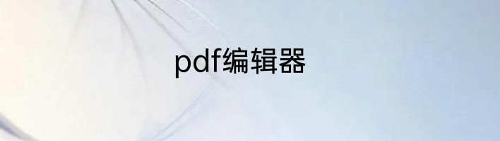 pdf编辑器