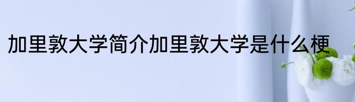 加里敦大学简介加里敦大学是什么梗