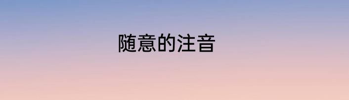 随意的注音
