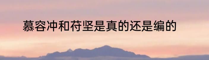 慕容冲和苻坚是真的还是编的