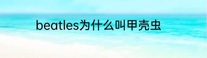 beatles为什么叫甲壳虫