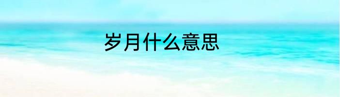 岁月什么意思