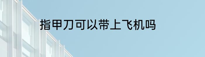 指甲刀可以带上飞机吗