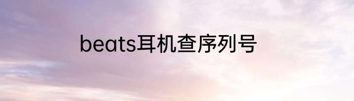 beats耳机查序列号