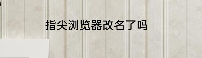 指尖浏览器改名了吗