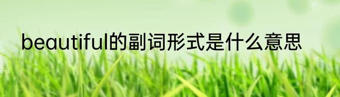 beautiful的副词形式是什么意思