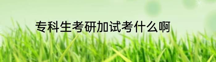 专科生考研加试考什么啊