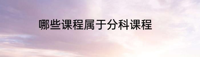 哪些课程属于分科课程