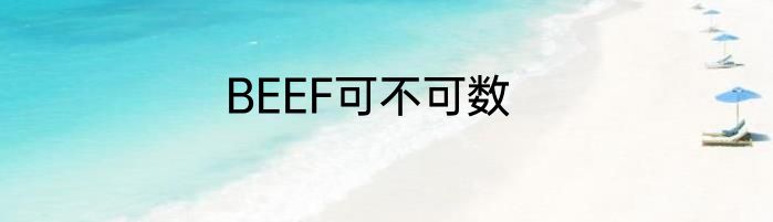 BEEF可不可数
