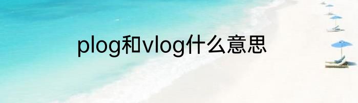 plog和vlog什么意思