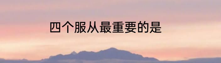 四个服从最重要的是