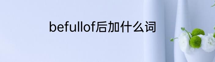 befullof后加什么词