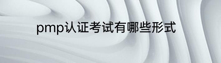 pmp认证考试有哪些形式