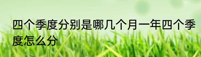 四个季度分别是哪几个月一年四个季度怎么分