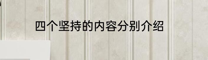 四个坚持的内容分别介绍