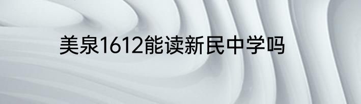 美泉1612能读新民中学吗