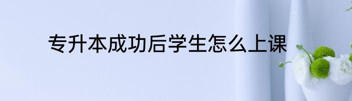 专升本成功后学生怎么上课
