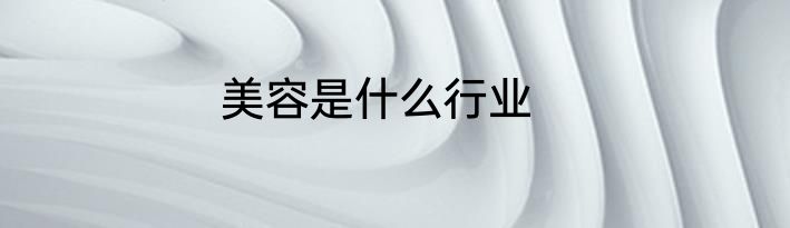 美容是什么行业