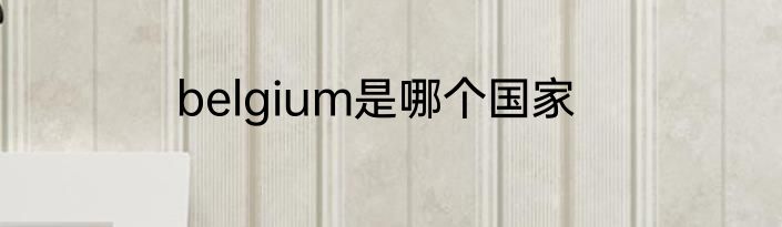 belgium是哪个国家