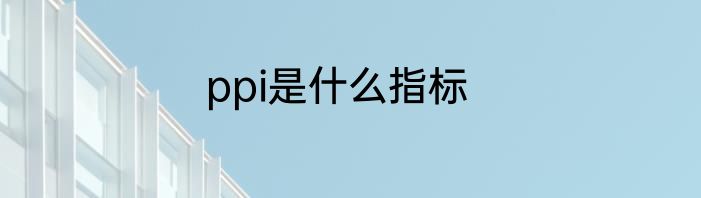 ppi是什么指标