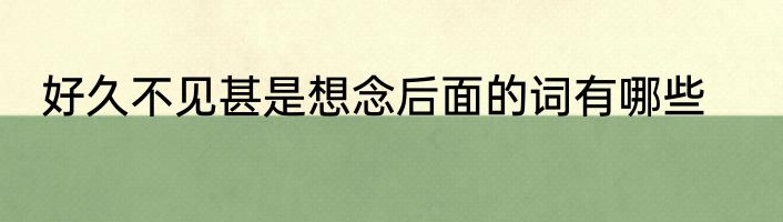 好久不见甚是想念后面的词有哪些
