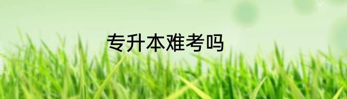 专升本难考吗