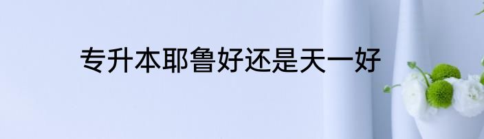 专升本耶鲁好还是天一好