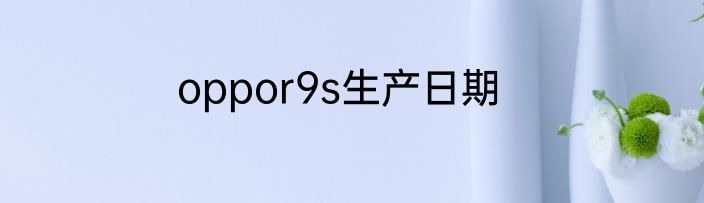 oppor9s生产日期