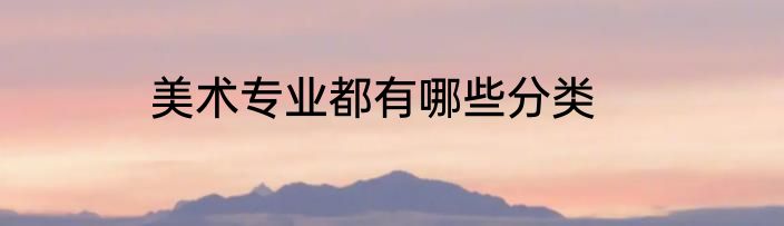 美术专业都有哪些分类