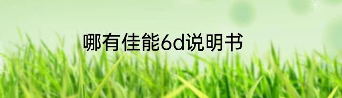 哪有佳能6d说明书