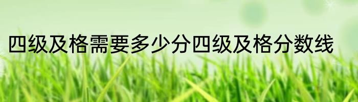 四级及格需要多少分四级及格分数线